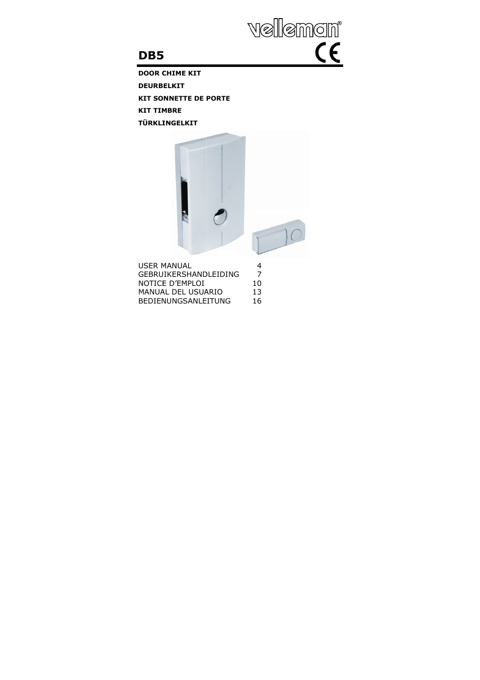 Velleman DB5 User Manual | 22 pages