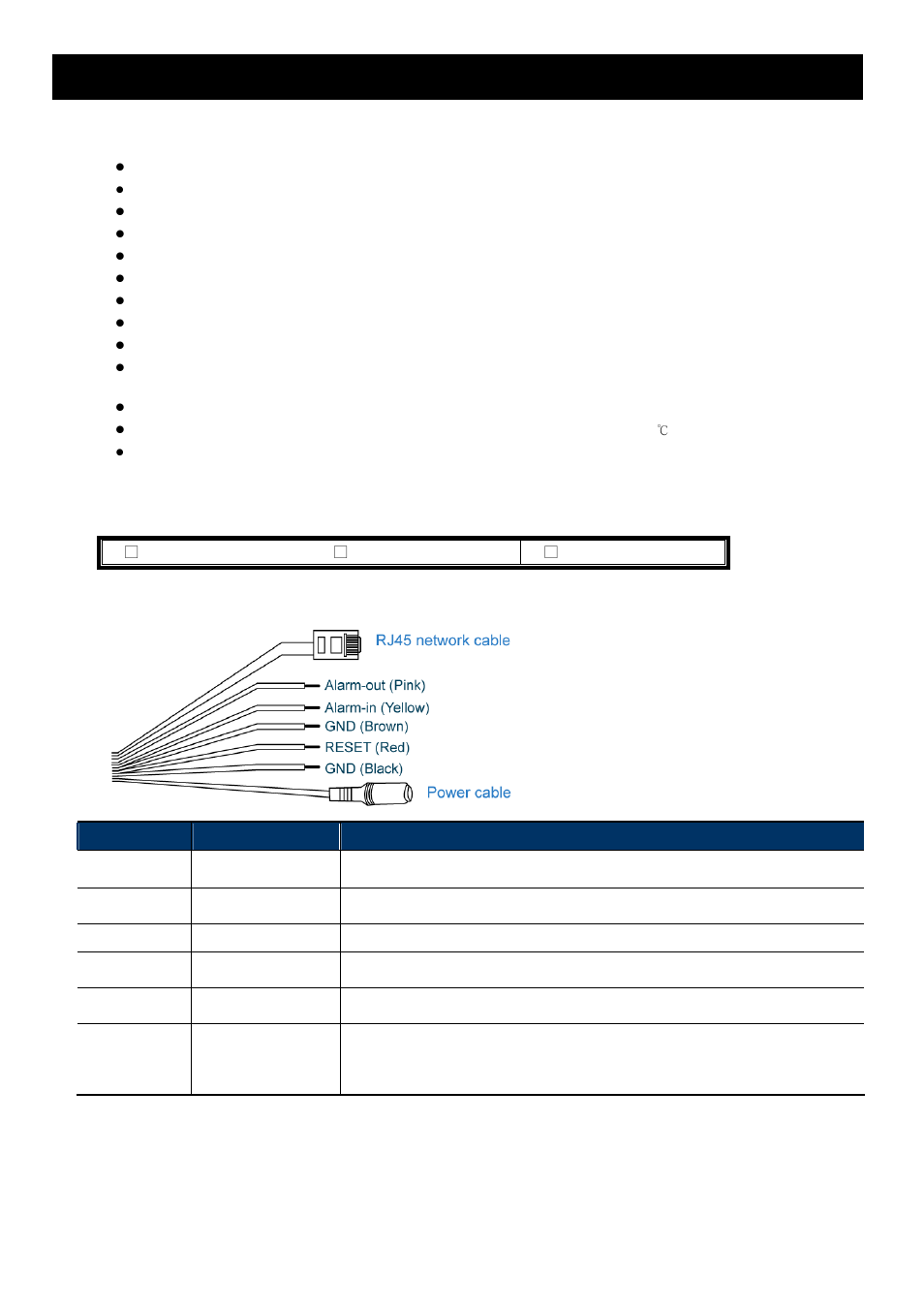 Overview 1.1 product features, 2 package content, 3 cable overview | Velleman CAMIP16 Quick Installation Guide User Manual | Page 5 / 40