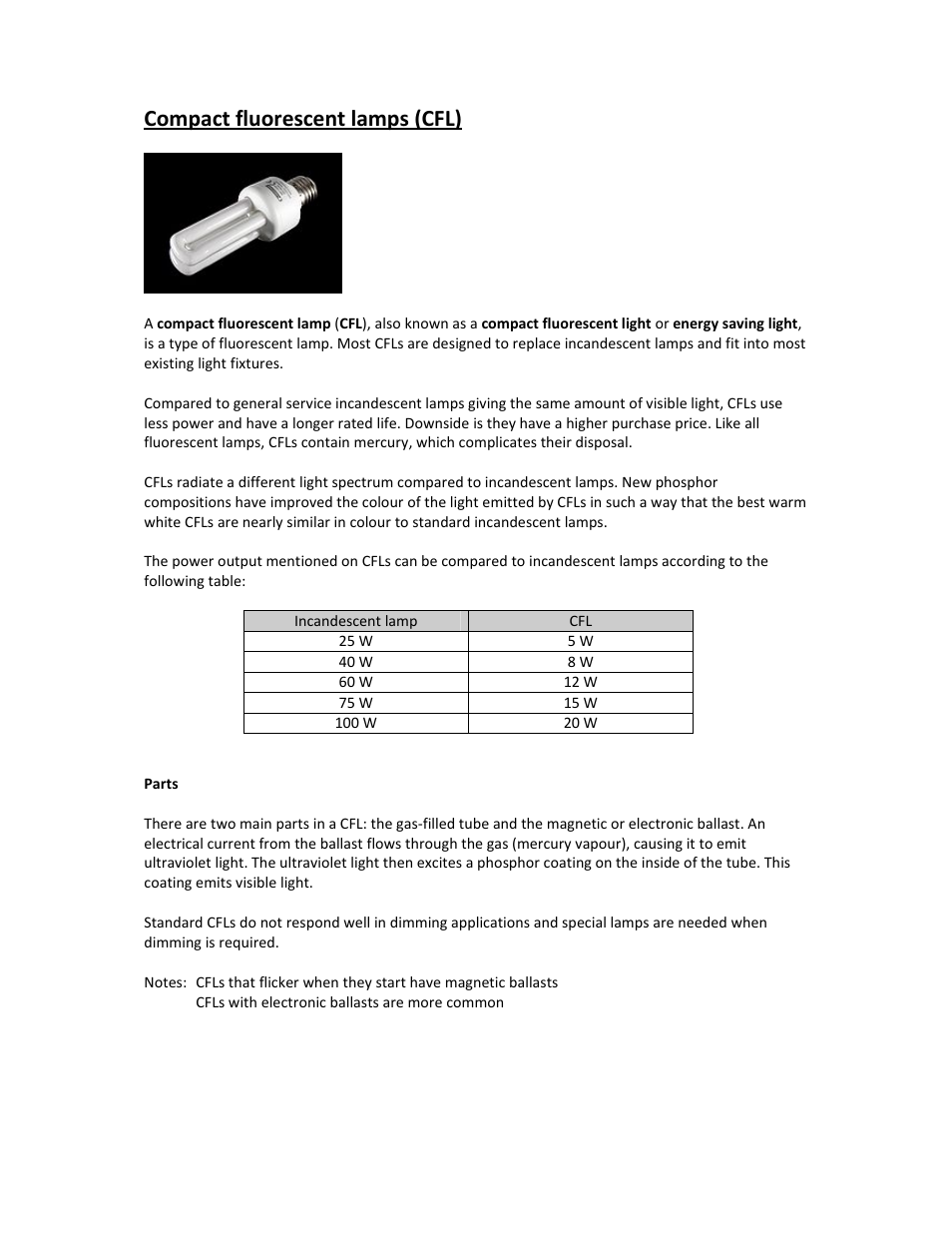 Velleman Compact fluorescentlamps(CFL) User Manual | 6 pages