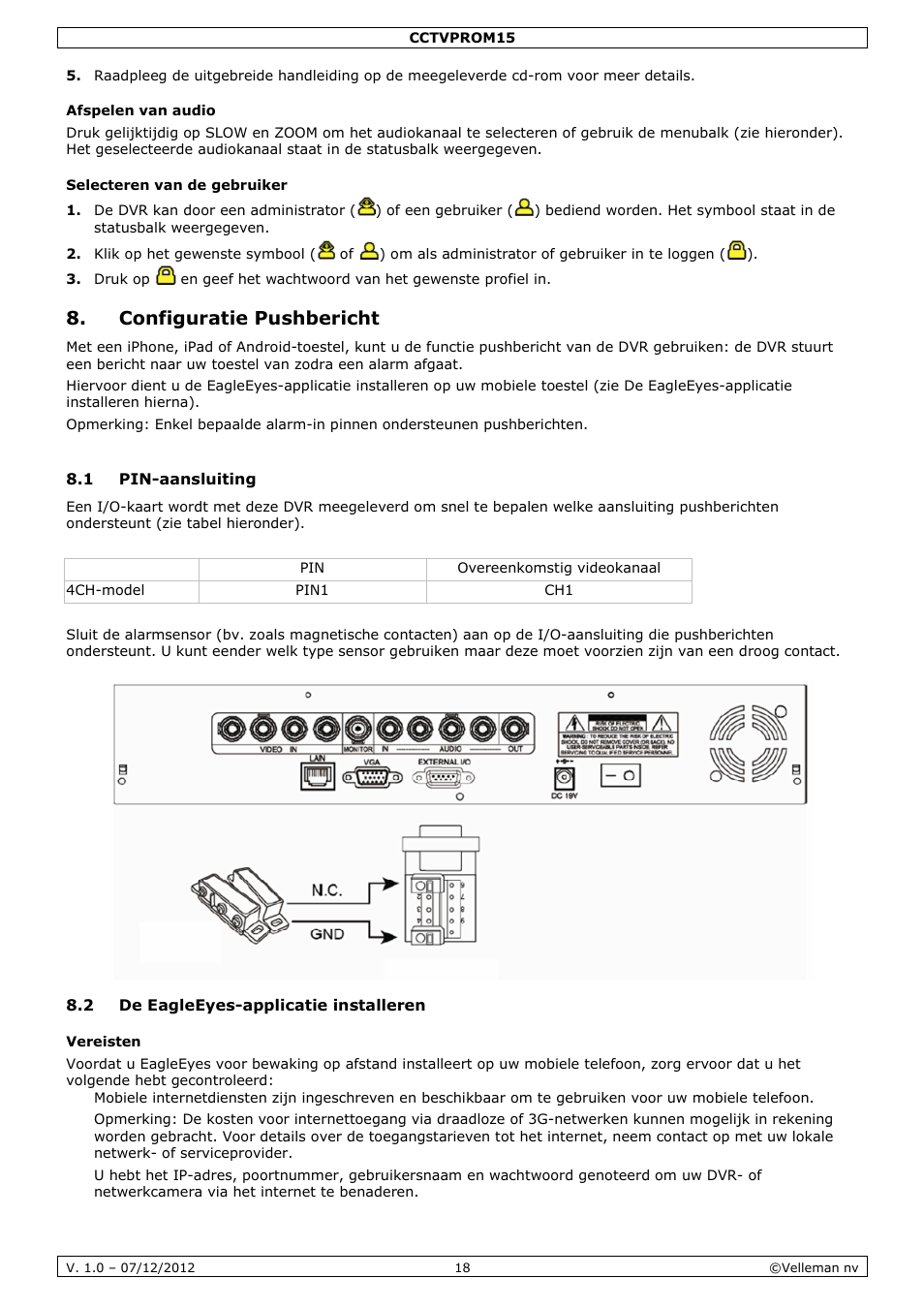 Configuratie pushbericht | Velleman CCTVPROM15 User Manual | Page 18 / 55