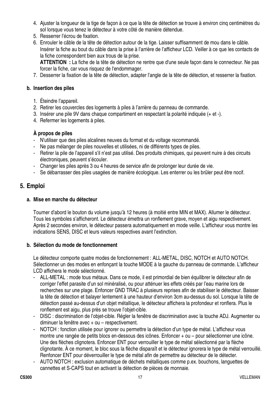 Velleman CS300 User Manual | Page 17 / 40