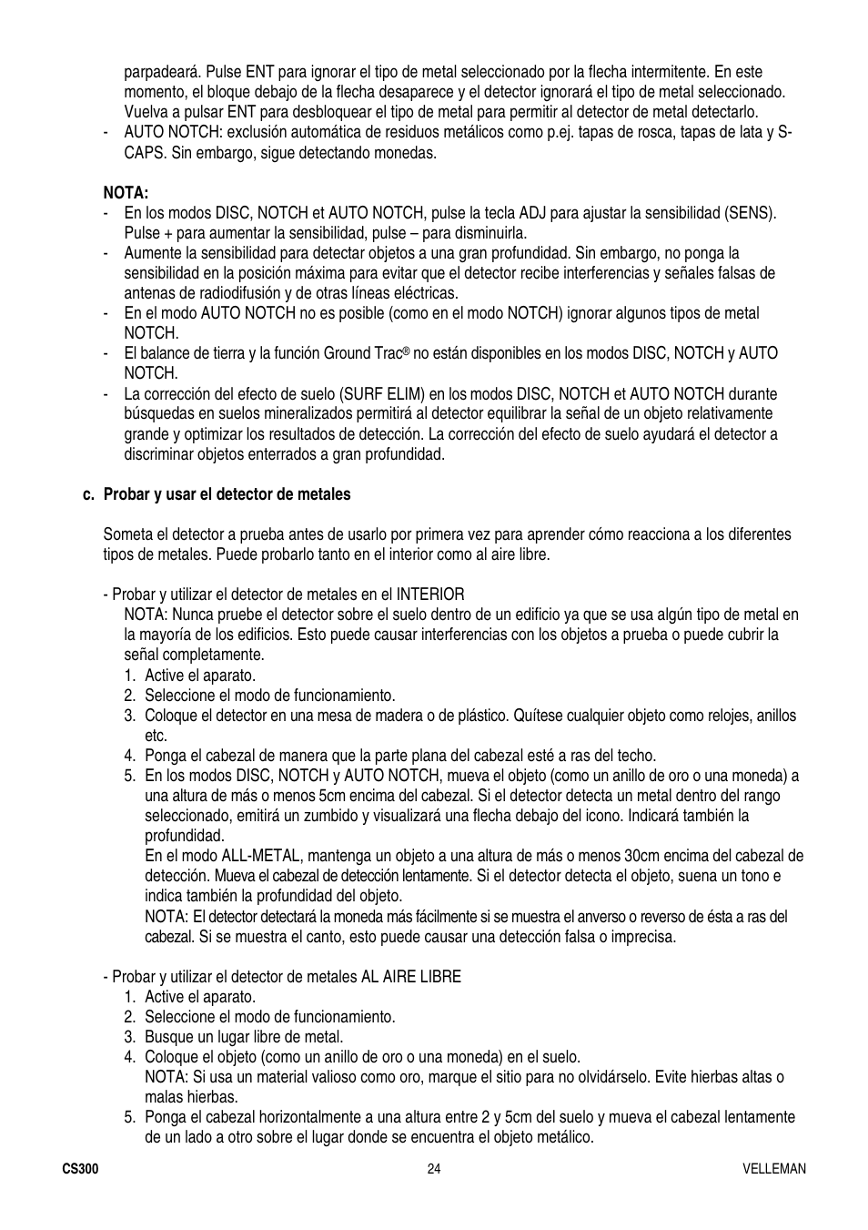 Velleman CS300 User Manual | Page 24 / 40