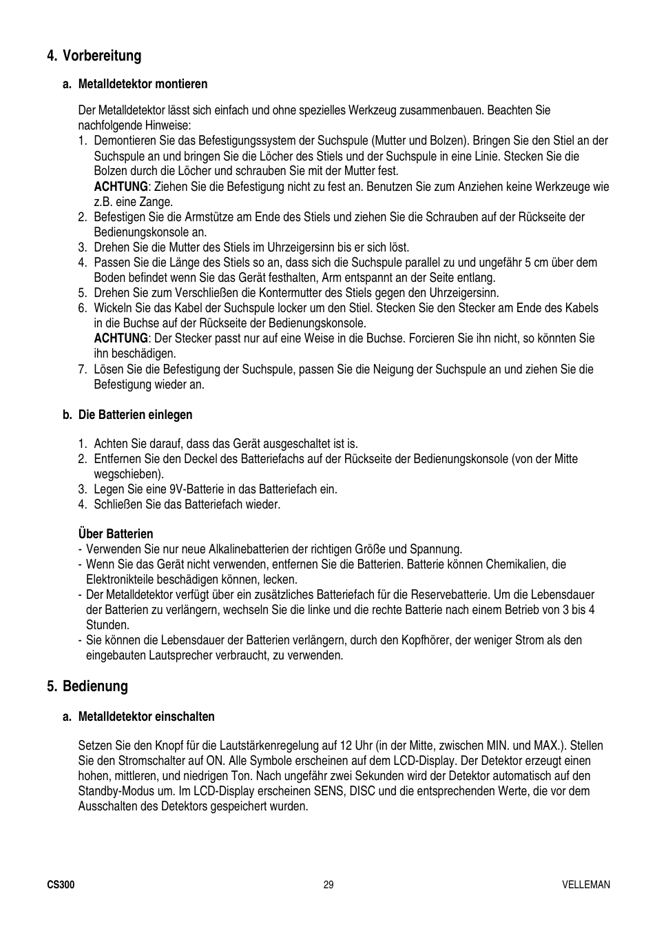 Velleman CS300 User Manual | Page 29 / 40