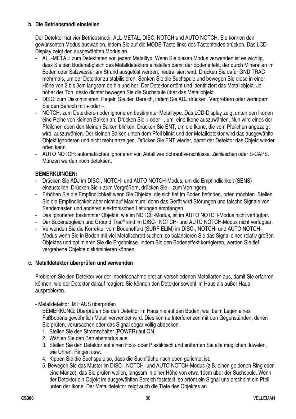 Velleman CS300 User Manual | Page 30 / 40