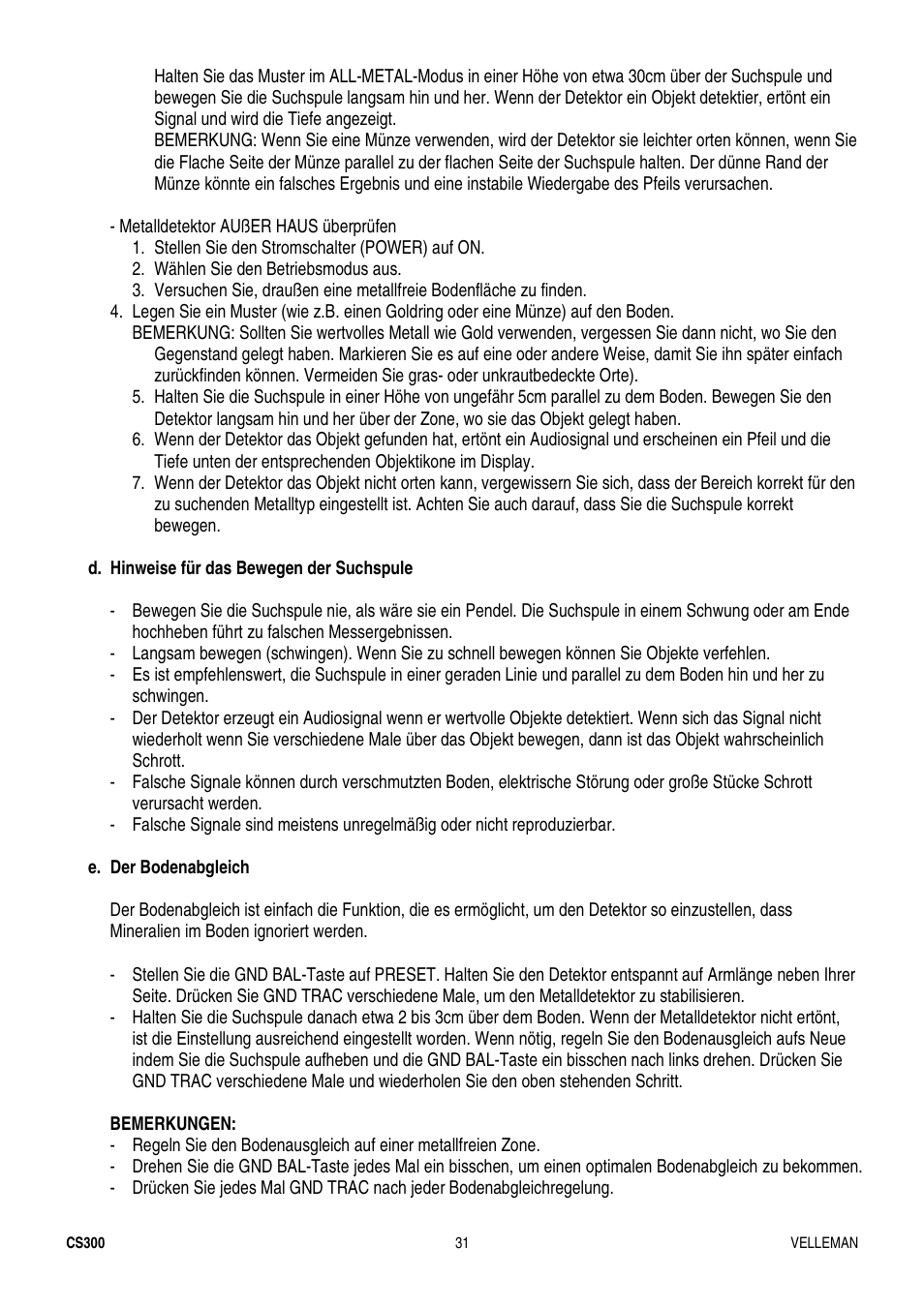 Velleman CS300 User Manual | Page 31 / 40