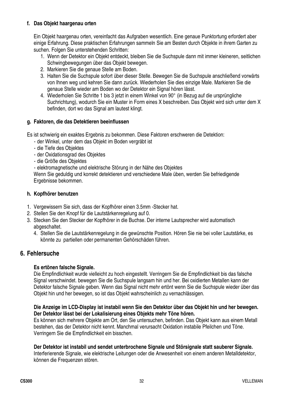 Velleman CS300 User Manual | Page 32 / 40