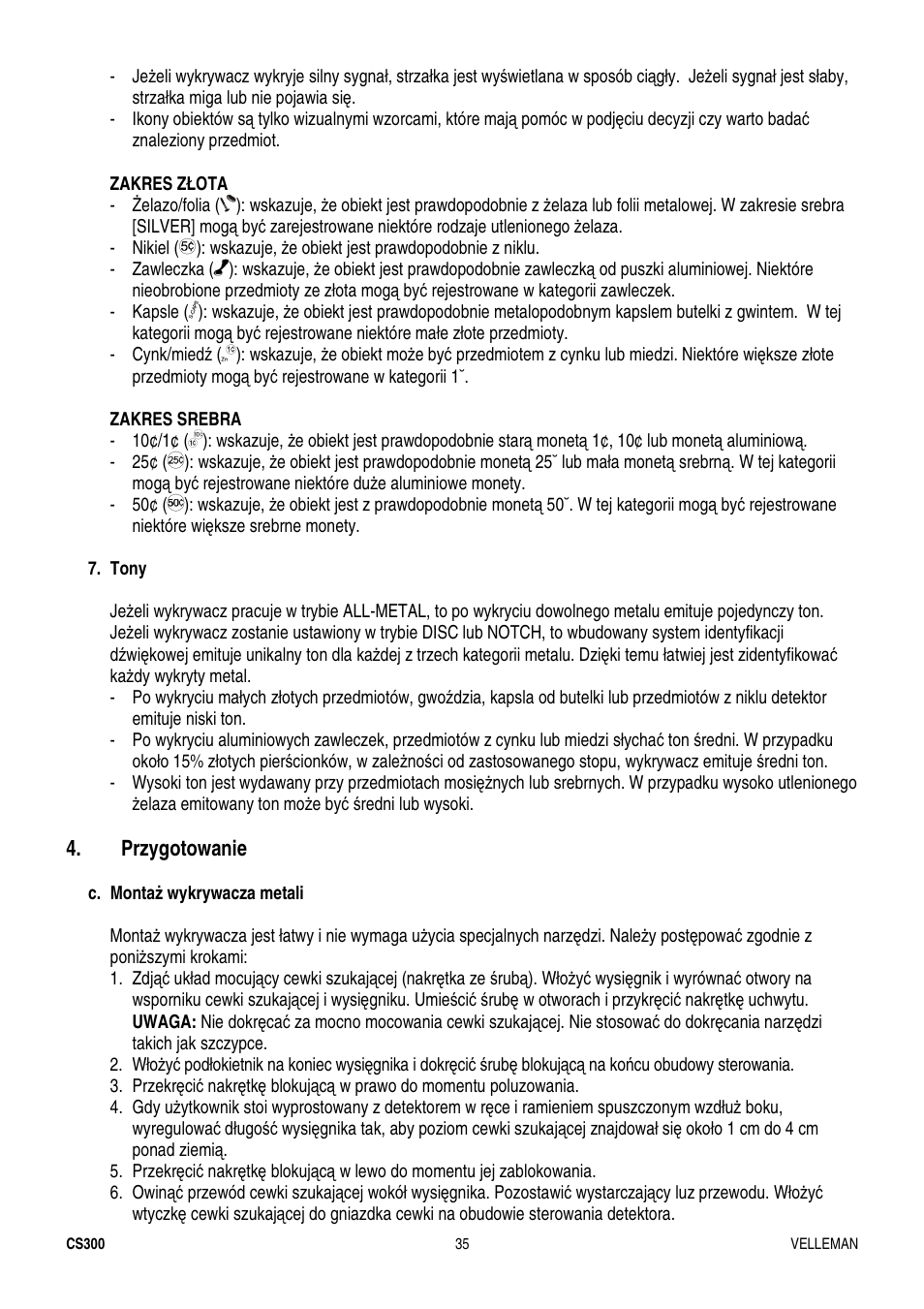 Velleman CS300 User Manual | Page 35 / 40