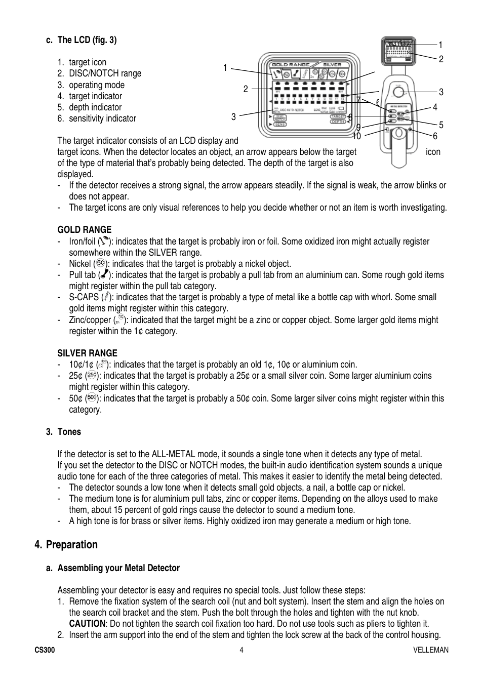 Velleman CS300 User Manual | Page 4 / 40