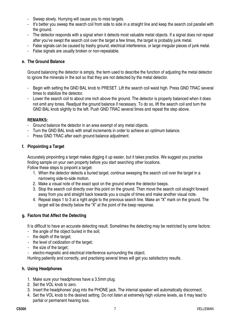 Velleman CS300 User Manual | Page 7 / 40