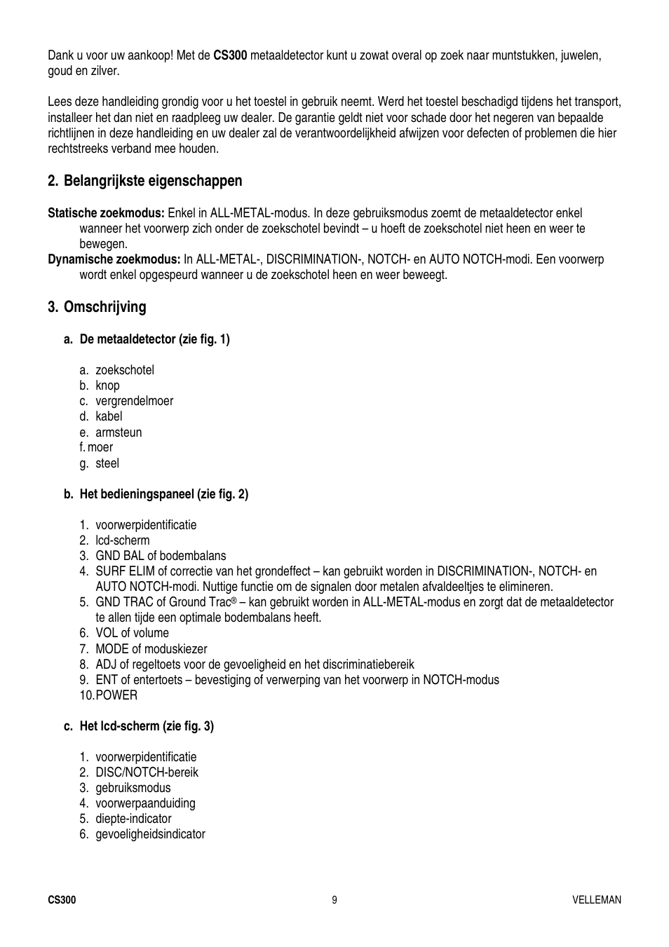 Velleman CS300 User Manual | Page 9 / 40