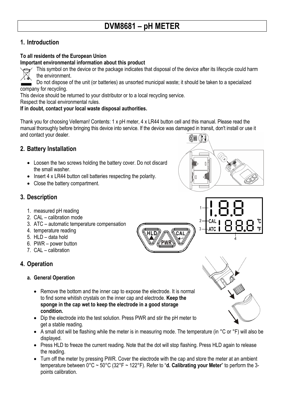 Dvm8681 – ph meter | Velleman DVM8681 User Manual | Page 2 / 22