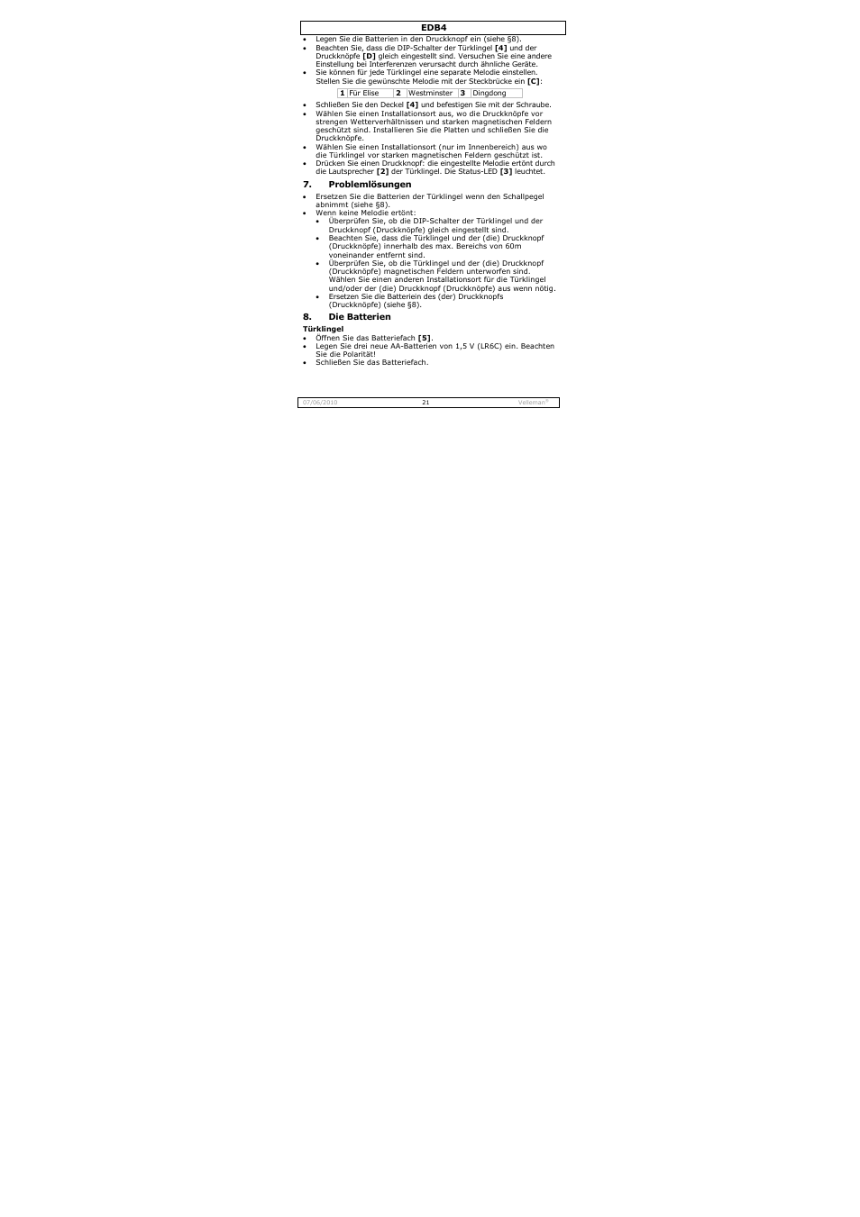 Velleman EDB4 User Manual | Page 21 / 34