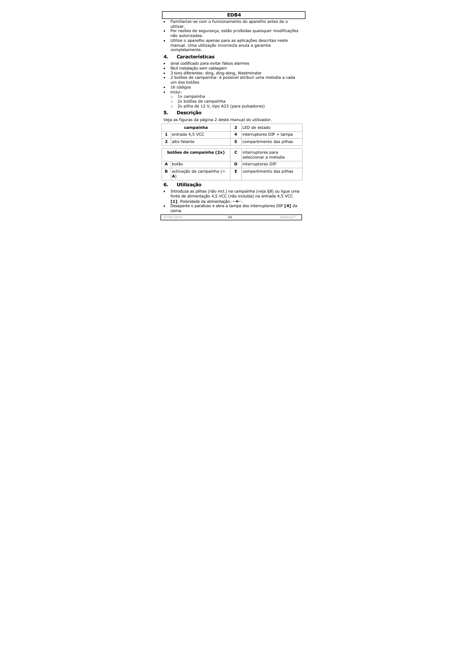 Velleman EDB4 User Manual | Page 24 / 34