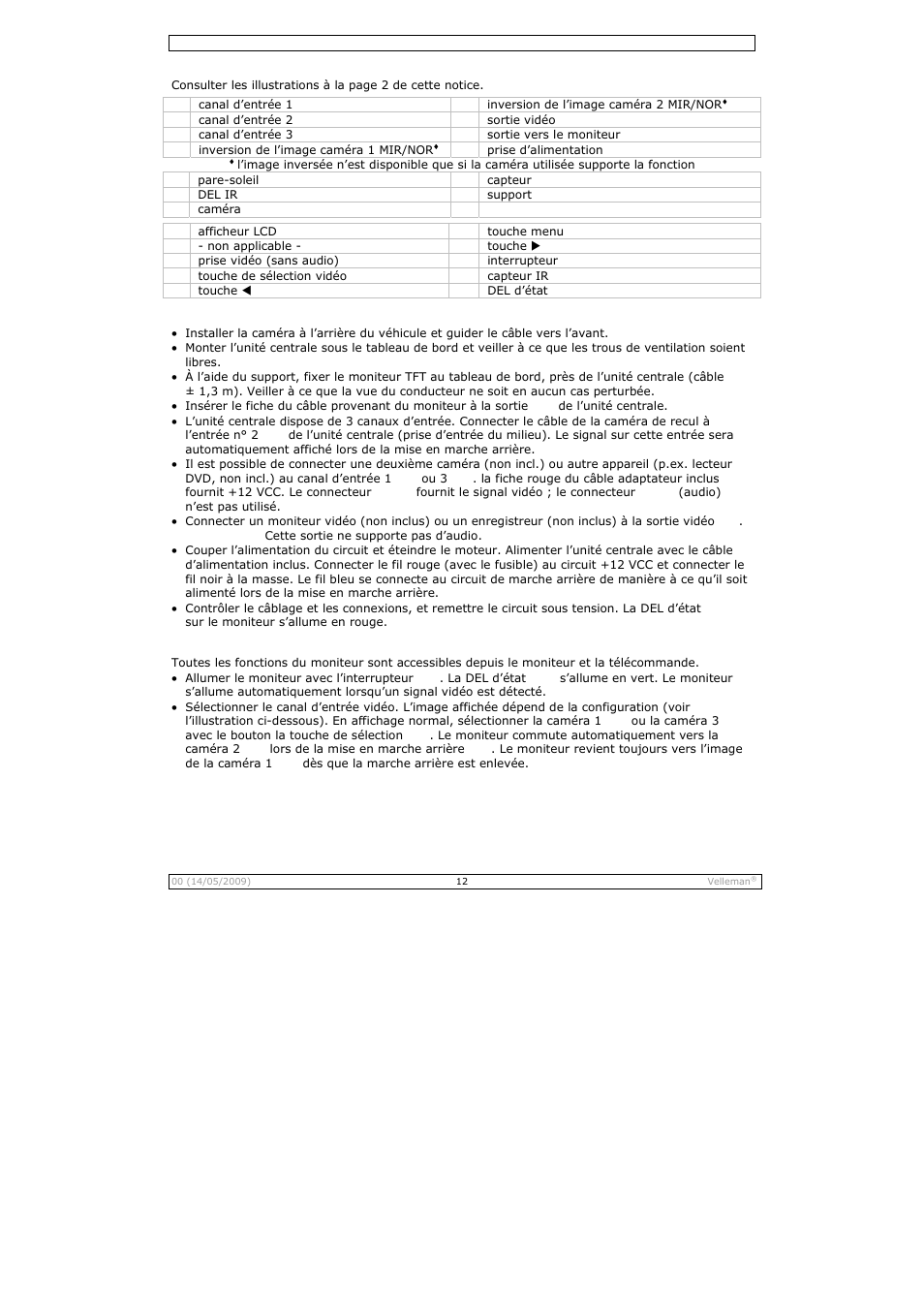 Velleman CAMSET21 User Manual | Page 12 / 25