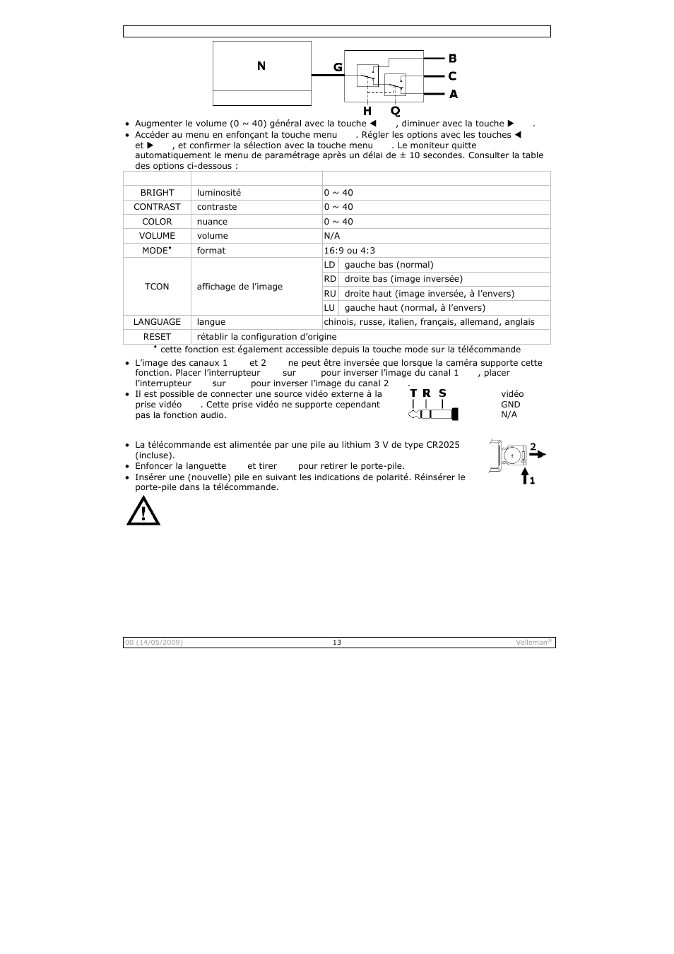 Velleman CAMSET21 User Manual | Page 13 / 25