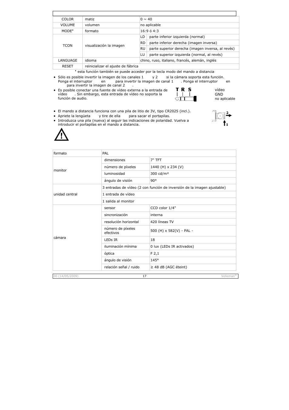 Velleman CAMSET21 User Manual | Page 17 / 25