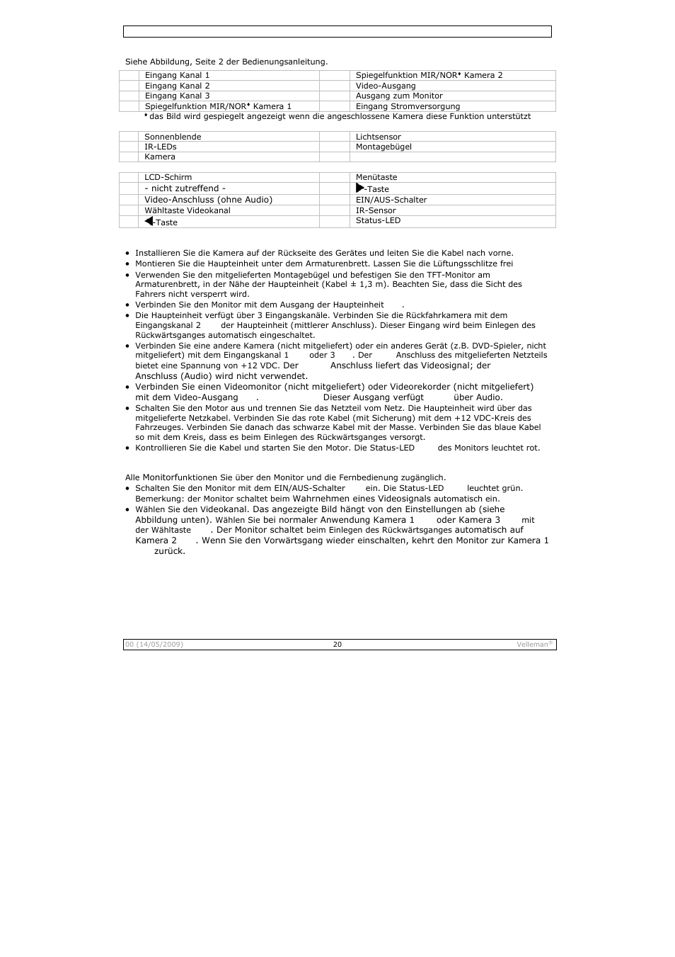Velleman CAMSET21 User Manual | Page 20 / 25