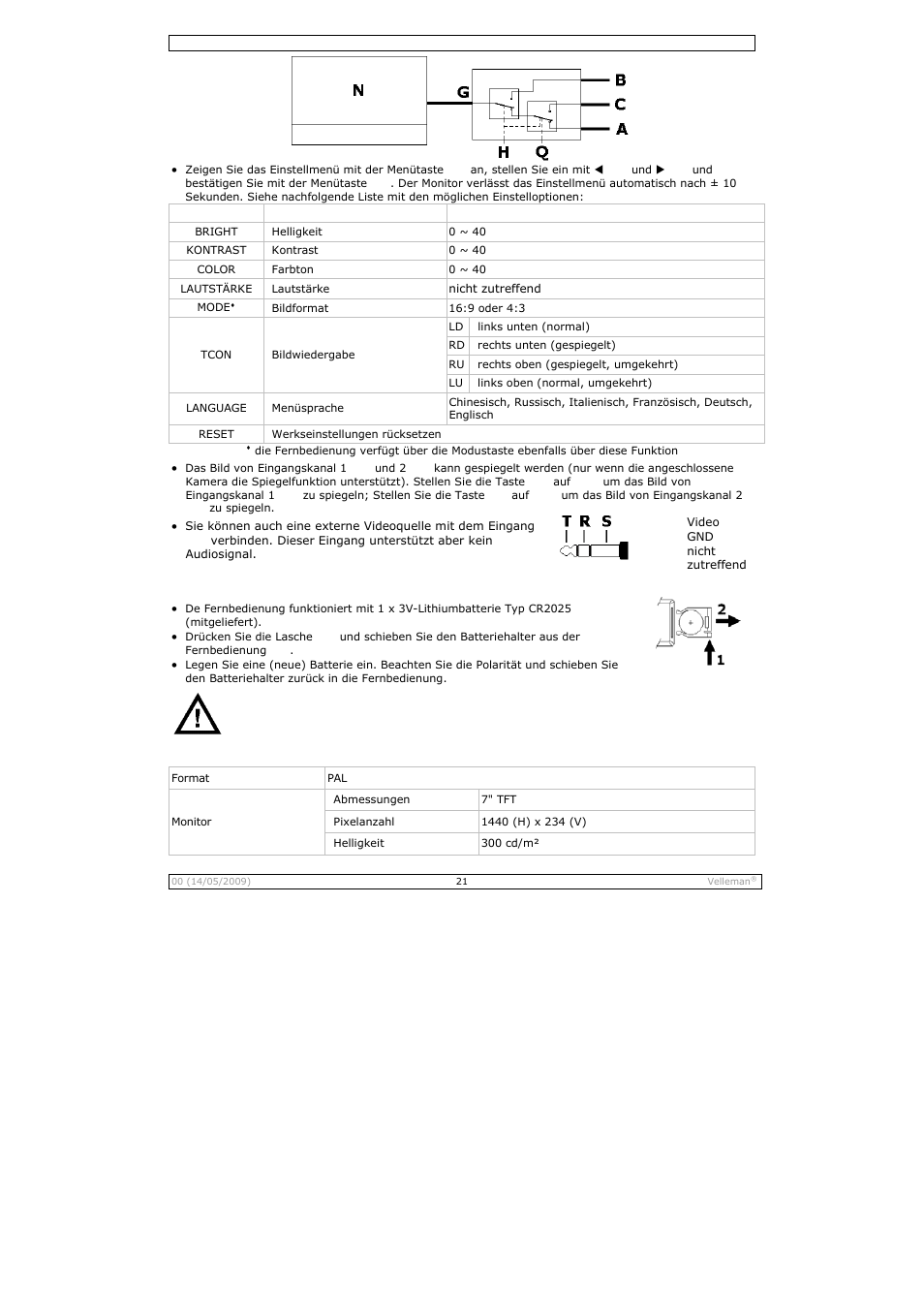 Velleman CAMSET21 User Manual | Page 21 / 25