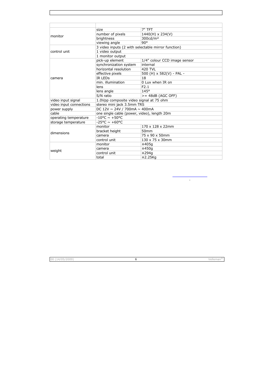 Velleman CAMSET21 User Manual | Page 6 / 25