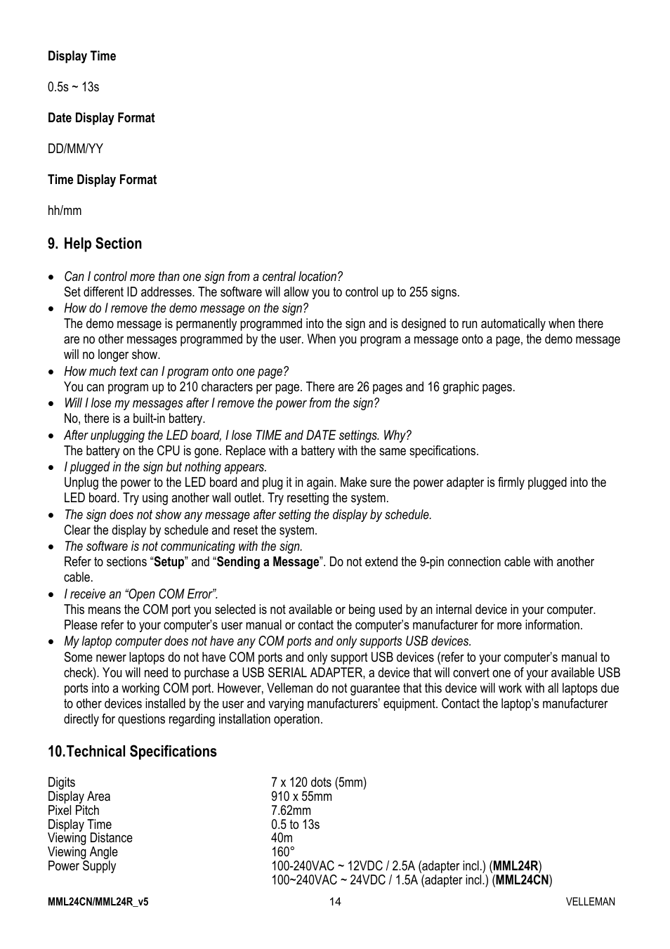 Velleman MML24CN User Manual | Page 14 / 84