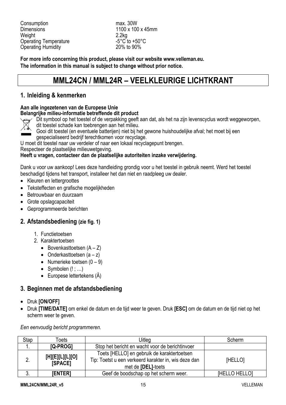 Mml24cn / mml24r – veelkleurige lichtkrant | Velleman MML24CN User Manual | Page 15 / 84