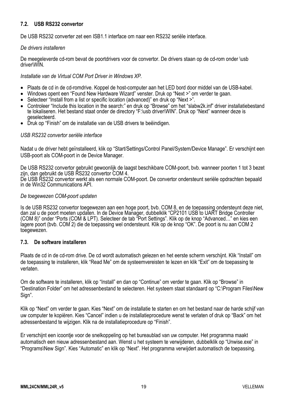 Velleman MML24CN User Manual | Page 19 / 84