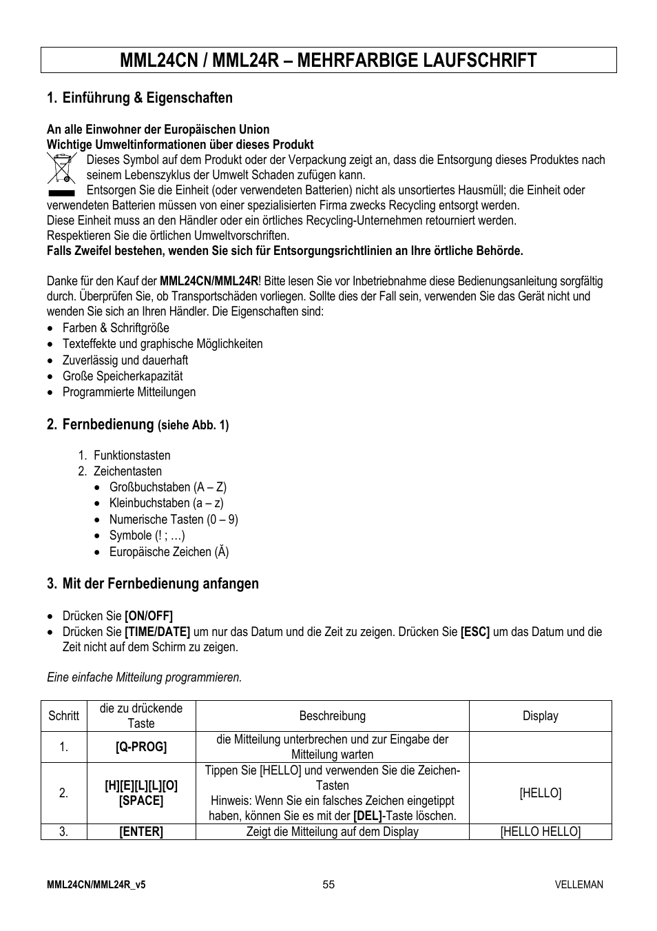 Mml24cn / mml24r – mehrfarbige laufschrift | Velleman MML24CN User Manual | Page 55 / 84