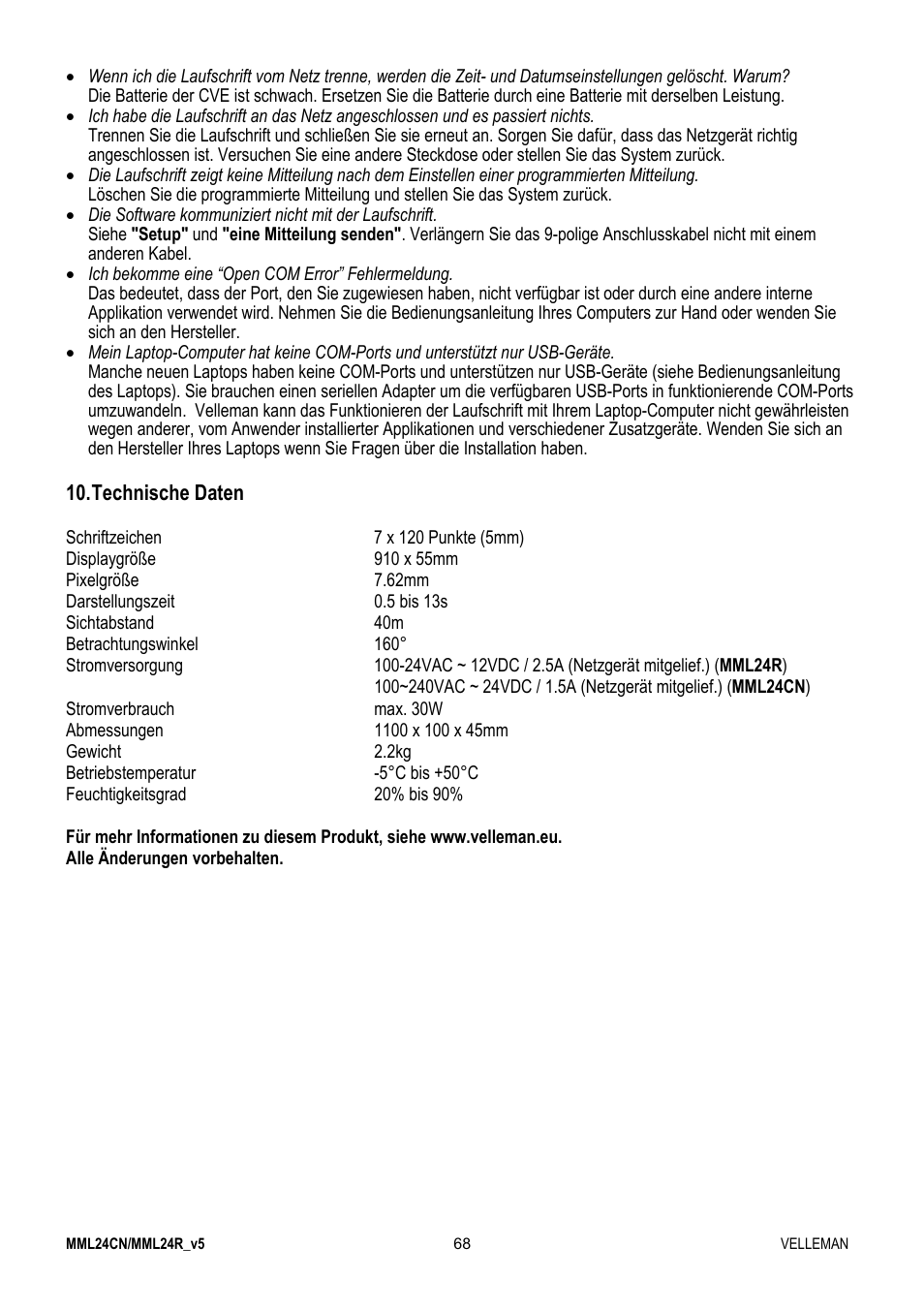 Velleman MML24CN User Manual | Page 68 / 84