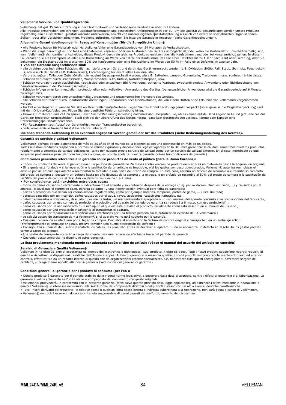 Velleman MML24CN User Manual | Page 84 / 84