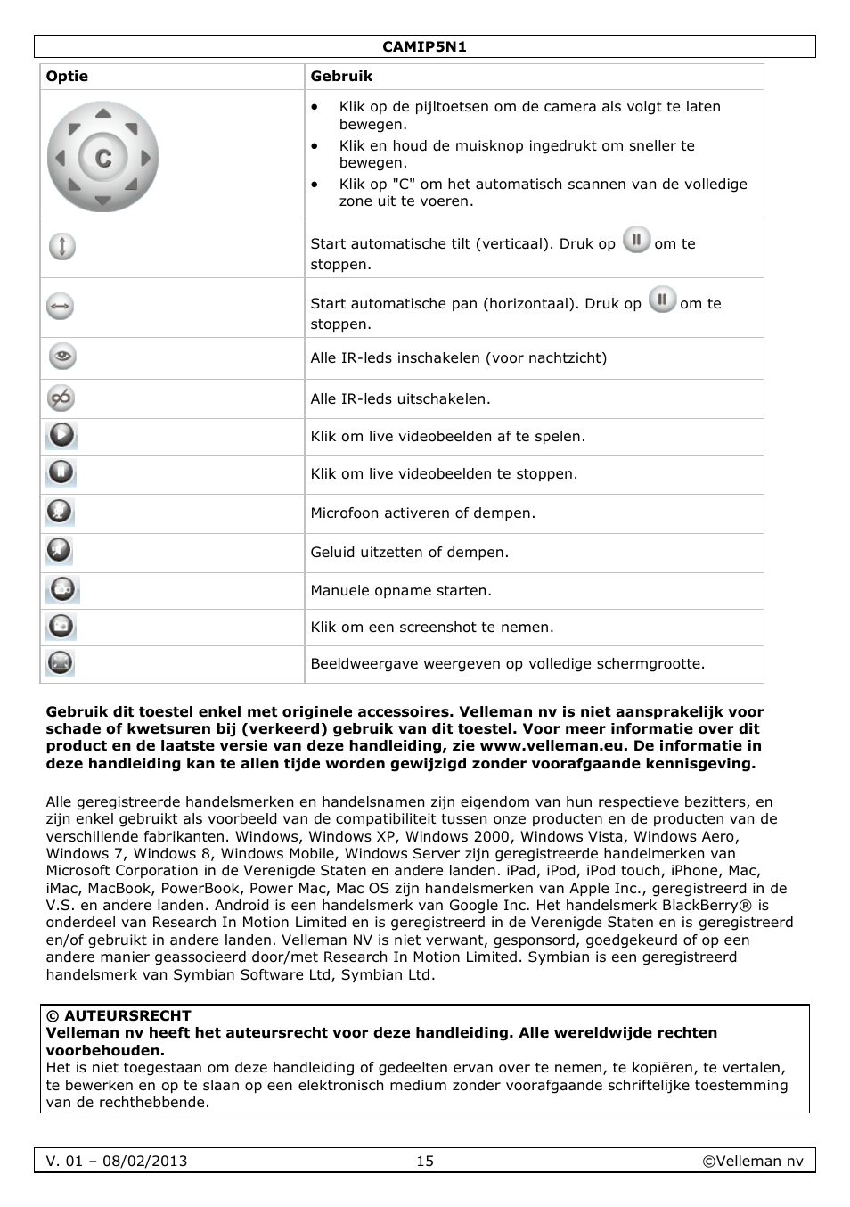 Velleman CAMIP5N1 Quick Installation Guide User Manual | Page 15 / 50