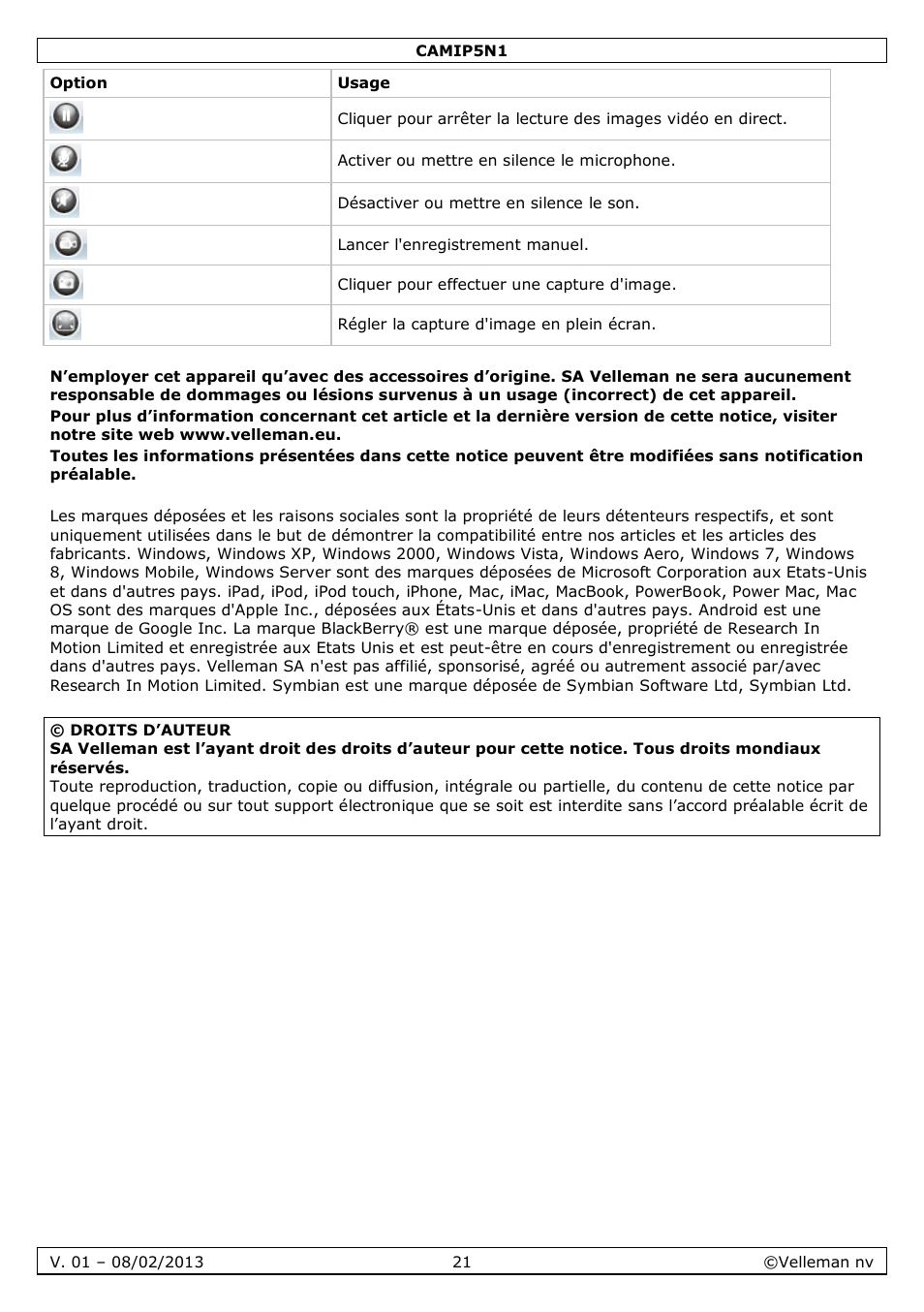 Velleman CAMIP5N1 Quick Installation Guide User Manual | Page 21 / 50