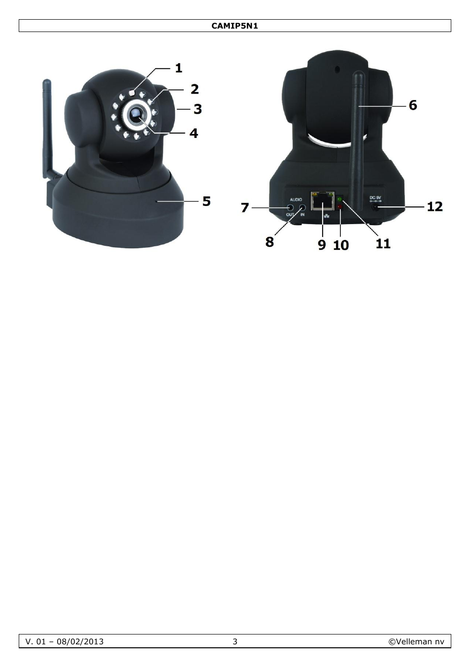 Velleman CAMIP5N1 Quick Installation Guide User Manual | Page 3 / 50