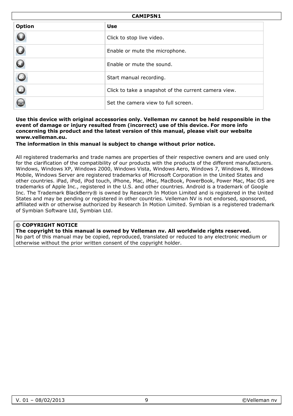 Velleman CAMIP5N1 Quick Installation Guide User Manual | Page 9 / 50