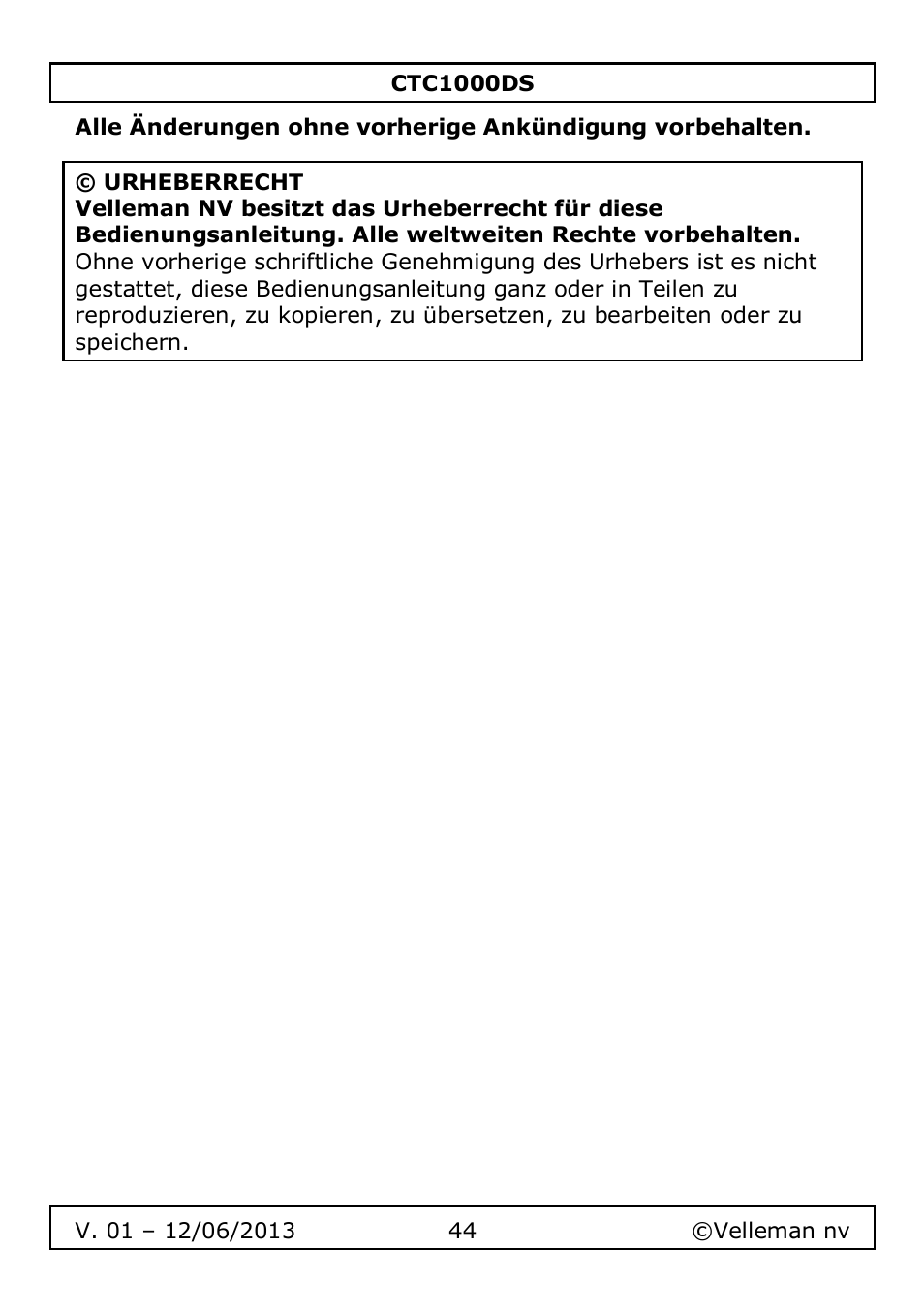 Velleman CTC1000DS User Manual | Page 44 / 61