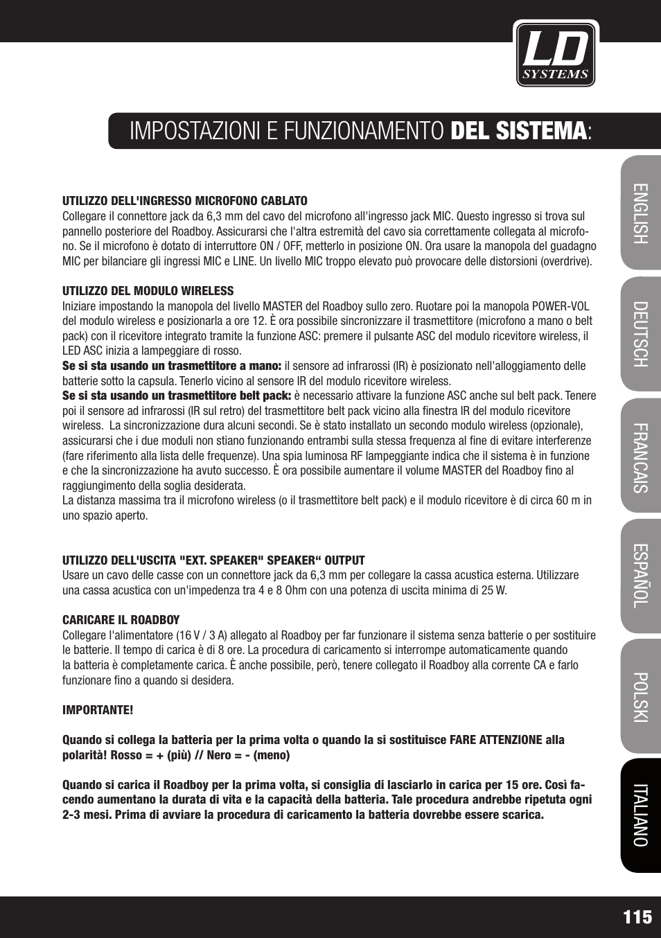 Impostazioni e funzionamento del sistema | Velleman LDRB65HS User Manual | Page 115 / 122