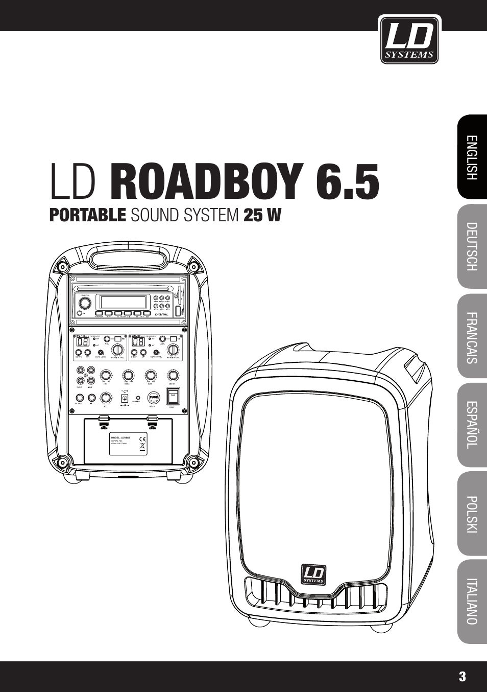 Ld roadboy 6.5, Portable sound system 25 w | Velleman LDRB65HS User Manual | Page 3 / 122
