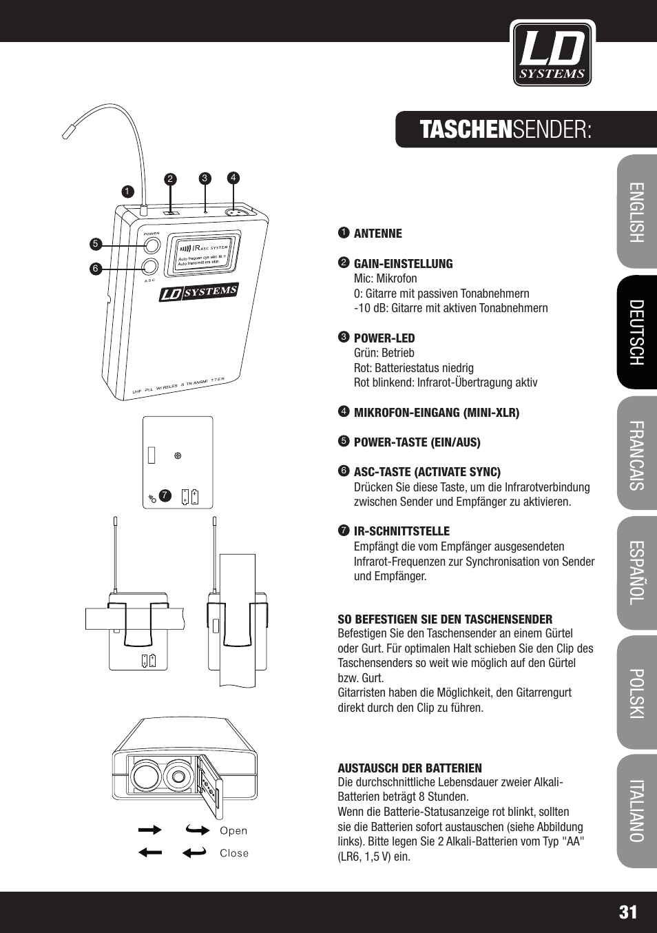 Taschen sender | Velleman LDRB65HS User Manual | Page 31 / 122