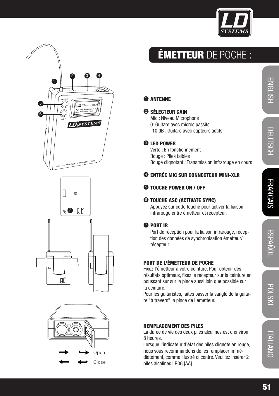 Émetteur de poche | Velleman LDRB65HS User Manual | Page 51 / 122