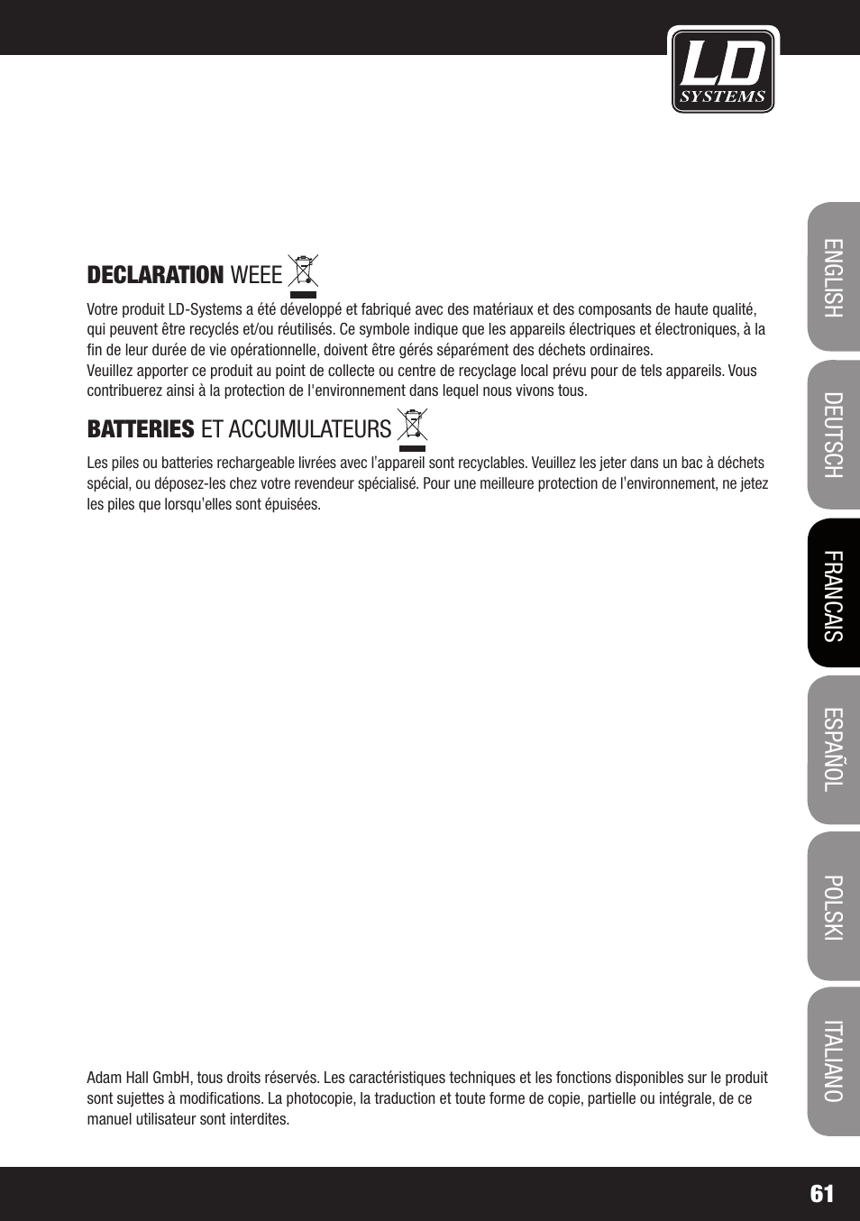 Velleman LDRB65HS User Manual | Page 61 / 122