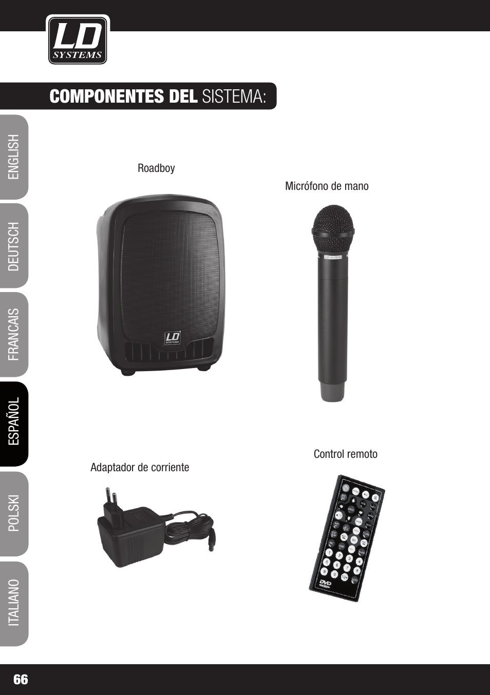 Componentes del sistema | Velleman LDRB65HS User Manual | Page 66 / 122