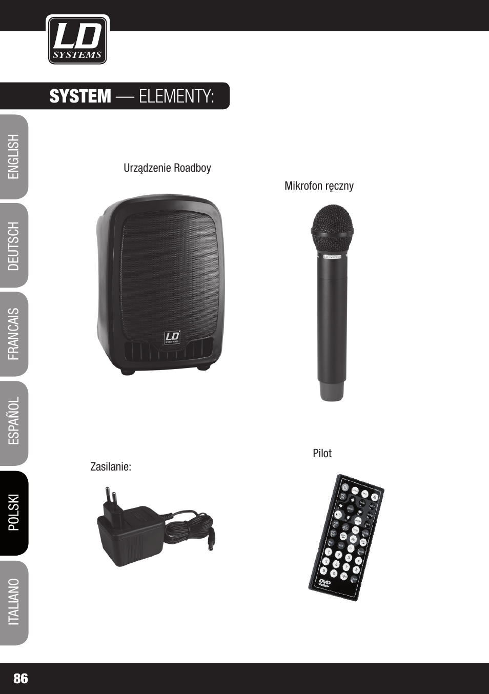 System — elementy | Velleman LDRB65HS User Manual | Page 86 / 122