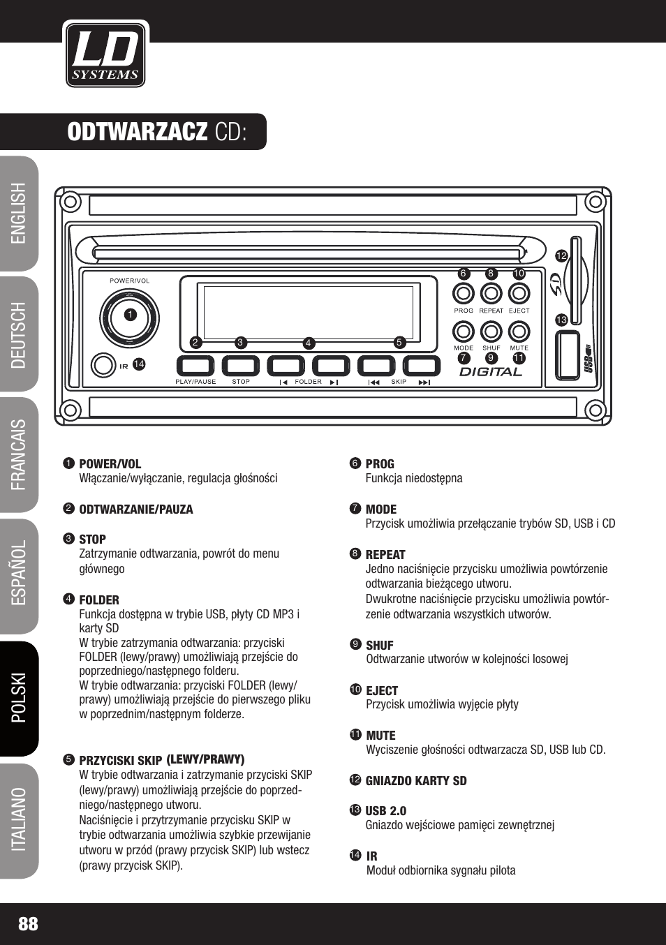 Odtwarzacz cd | Velleman LDRB65HS User Manual | Page 88 / 122