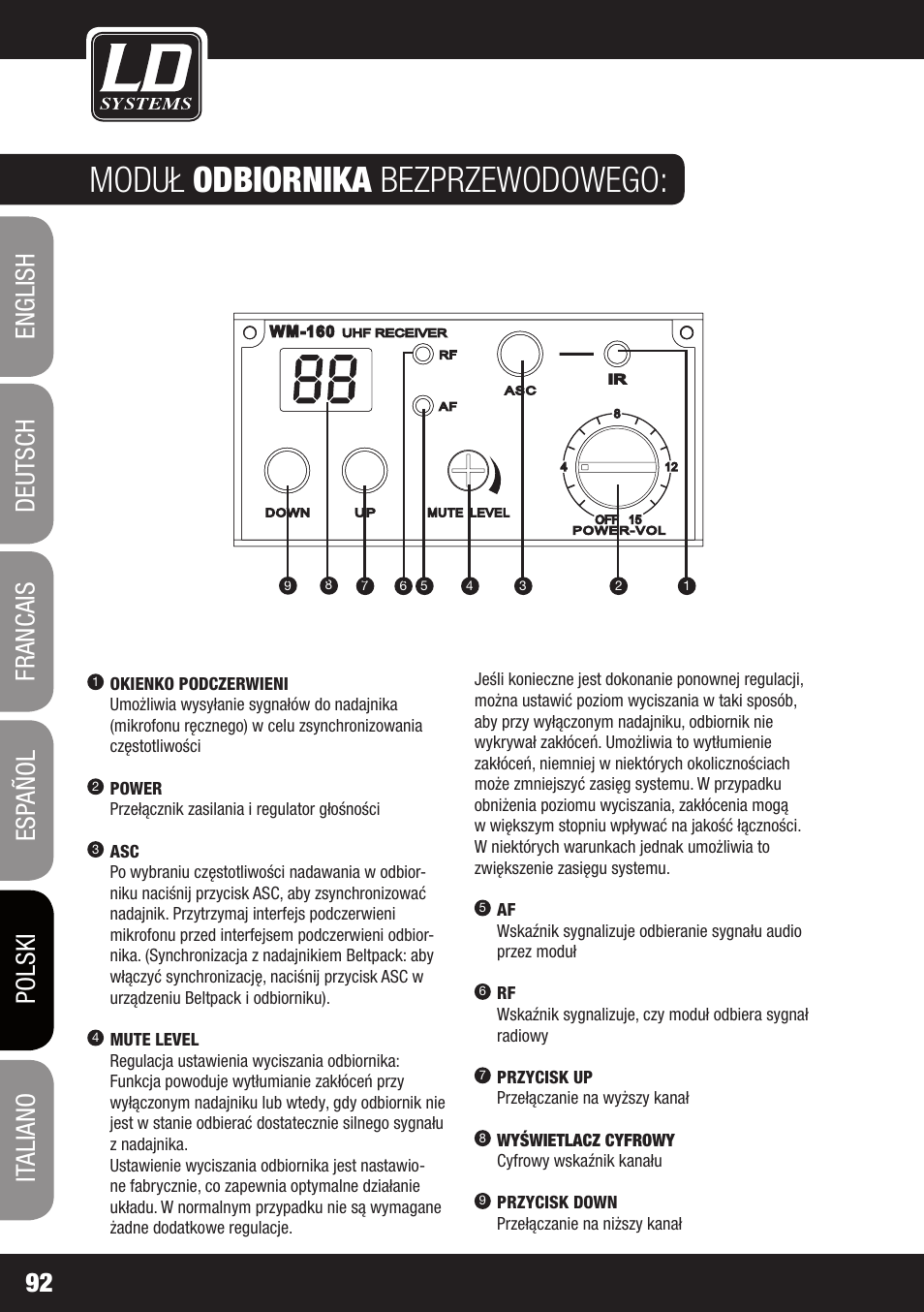 Moduł odbiornika bezprzewodowego | Velleman LDRB65HS User Manual | Page 92 / 122