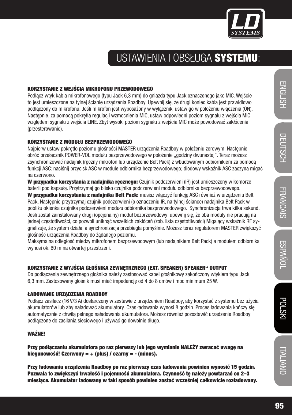 Ustawienia i obsługa systemu | Velleman LDRB65HS User Manual | Page 95 / 122