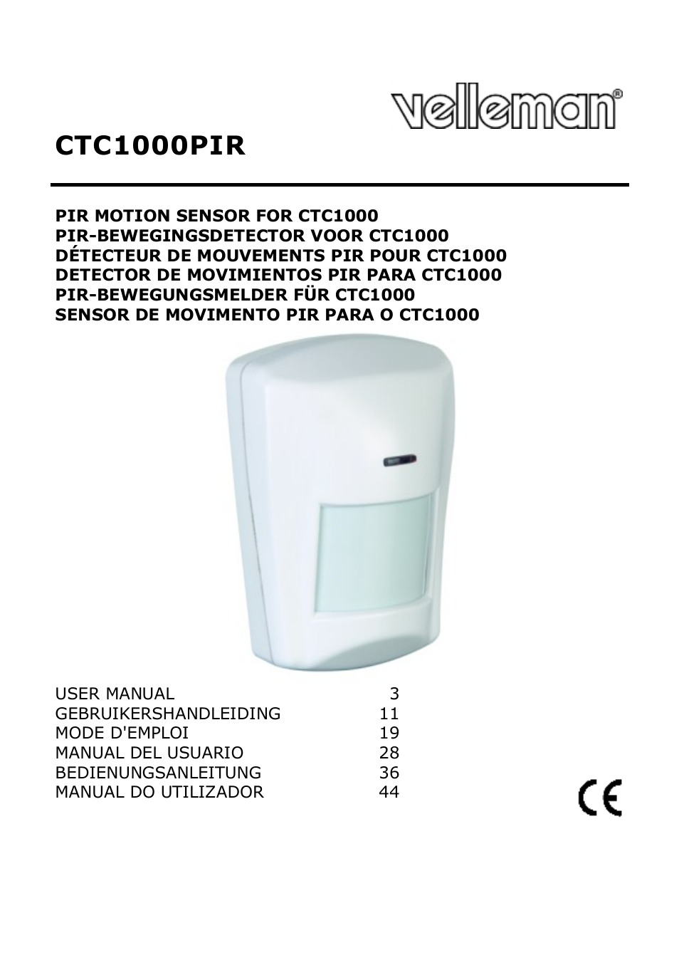 Velleman CTC1000PIR User Manual | 59 pages