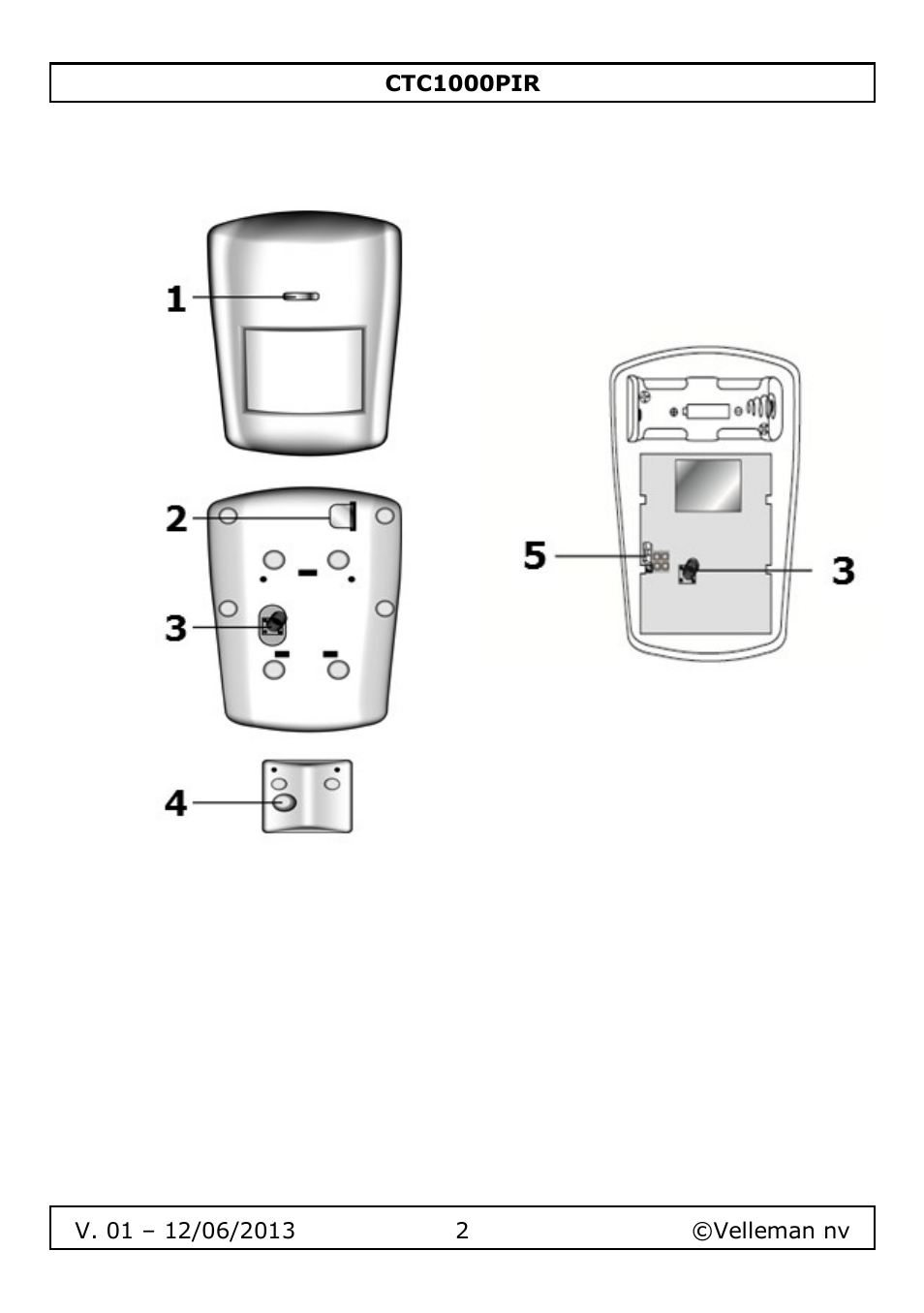 Velleman CTC1000PIR User Manual | Page 2 / 59