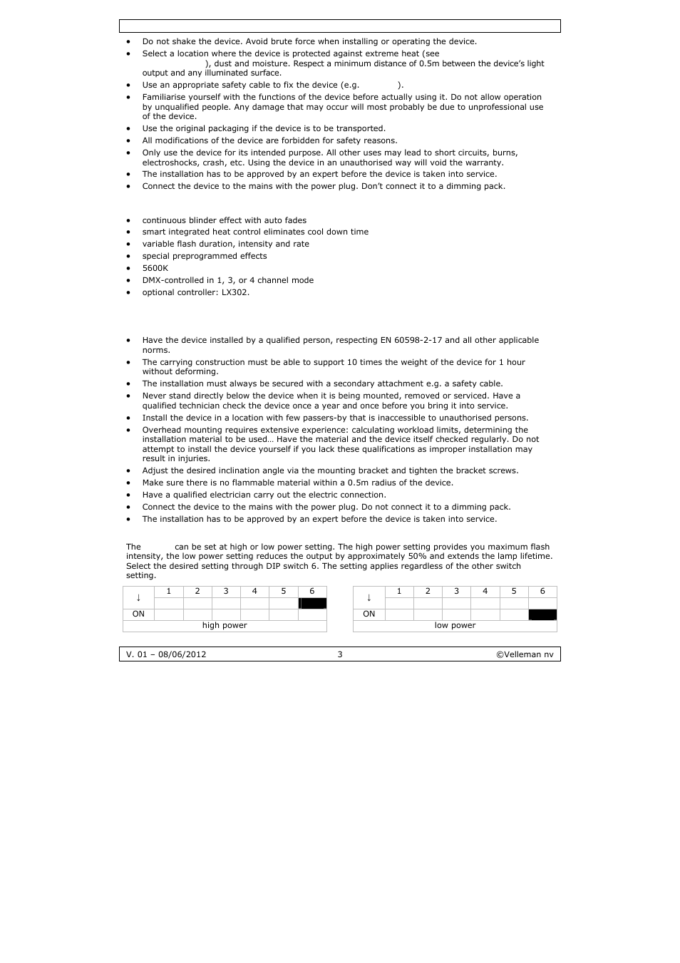 Velleman LX301 User Manual | Page 3 / 34