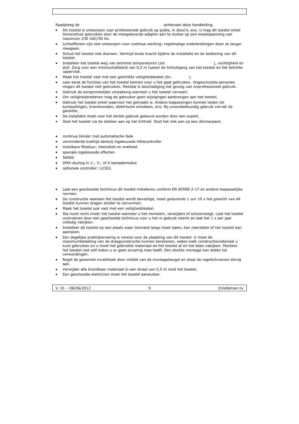 Velleman LX301 User Manual | Page 9 / 34
