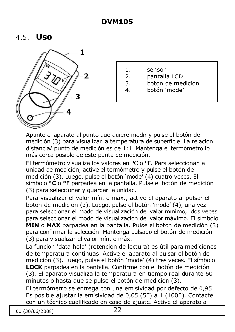 Velleman DVM105 User Manual | Page 22 / 31
