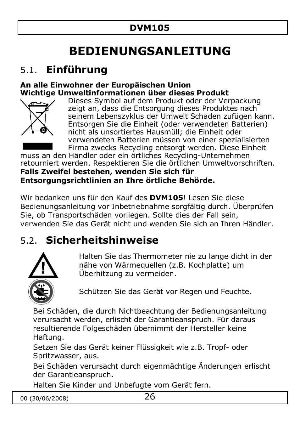 Bedienungsanleitung | Velleman DVM105 User Manual | Page 26 / 31